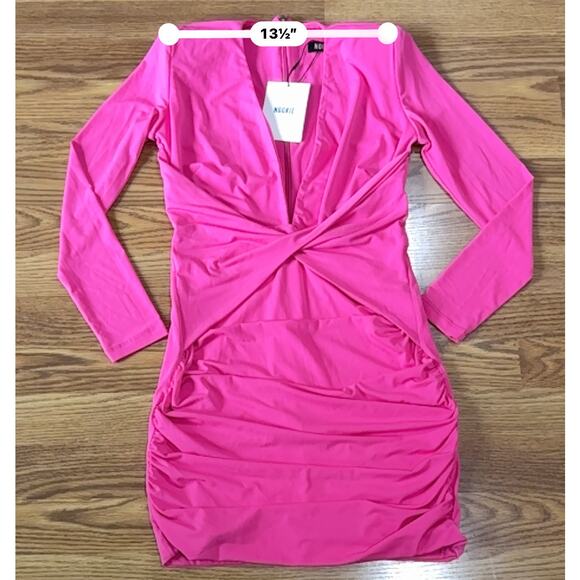 Nookie mini bodycon Envy Neon Pink Mini Dress size XL - Picture 9 of 14